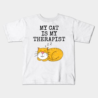 My Cat Is My Therapist Kids T-Shirt